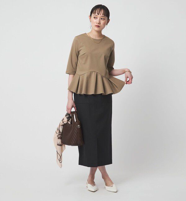 UNITED ARROWS green label relaxing「イレヘム ペプラム ポンチ プルオーバー カットソー 接触冷感 UVカット」|Tシャツ・カットソー|