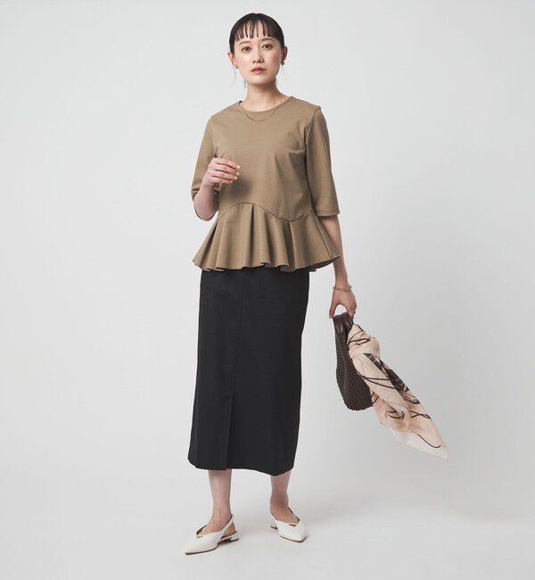 UNITED ARROWS green label relaxing「イレヘム ペプラム ポンチ プルオーバー カットソー 接触冷感 UVカット」|Tシャツ・カットソー|