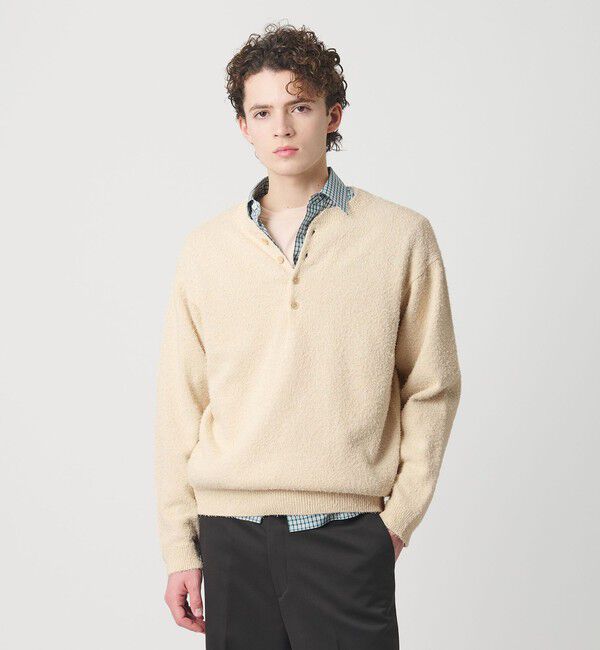 BEAUTY&YOUTH UNITED ARROWS「リラックス 4ボタン ヘンリーネック ニット」|ニット・セーター|