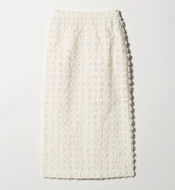 BEAUTY&YOUTH UNITED ARROWS「スクエア フリンジ ジャガード スカート」|スカート|WHITE