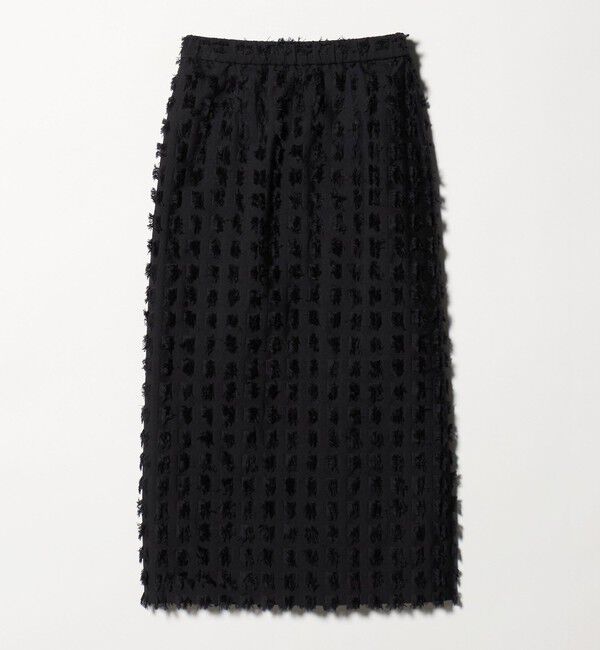 BEAUTY&YOUTH UNITED ARROWS「スクエア フリンジ ジャガード スカート」|スカート|BLACK