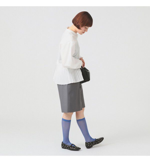 Ray BEAMS 「プリーツ キリカエ バンドカラー シャツ」|シャツ・ブラウス|