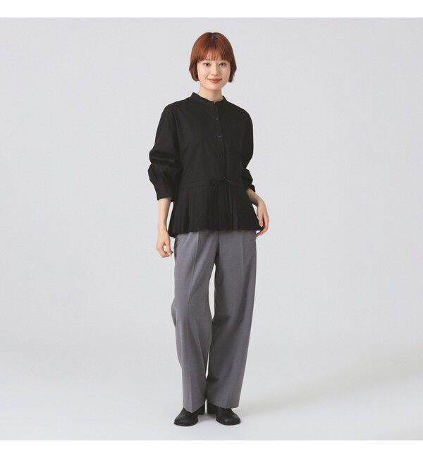 Ray BEAMS 「プリーツ キリカエ バンドカラー シャツ」|シャツ・ブラウス|