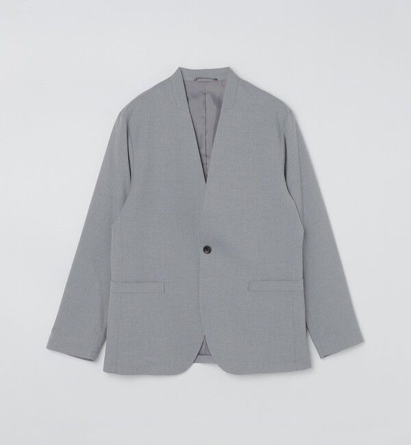 SHIPS Colors 「SHIPS Colors: 〈手洗い可能〉ウールライク ノーカラー ジャケット」|ノーカラージャケット|ライトグレー