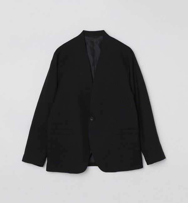 SHIPS Colors 「SHIPS Colors: 〈手洗い可能〉ウールライク ノーカラー ジャケット」|ノーカラージャケット|ブラック