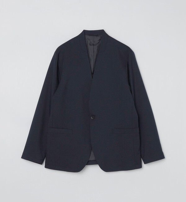 SHIPS Colors 「SHIPS Colors: 〈手洗い可能〉ウールライク ノーカラー ジャケット」|ノーカラージャケット|ネイビー