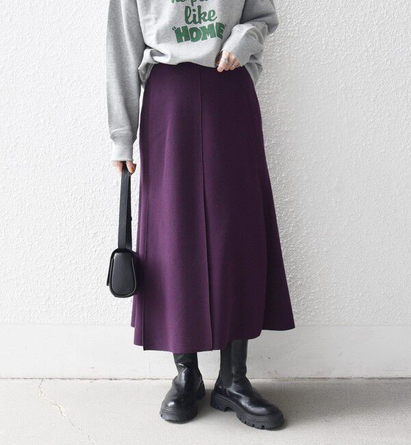 SHIPS any「SHIPS any: エア ニードル タック ミディ スカート」|スカート|パープル