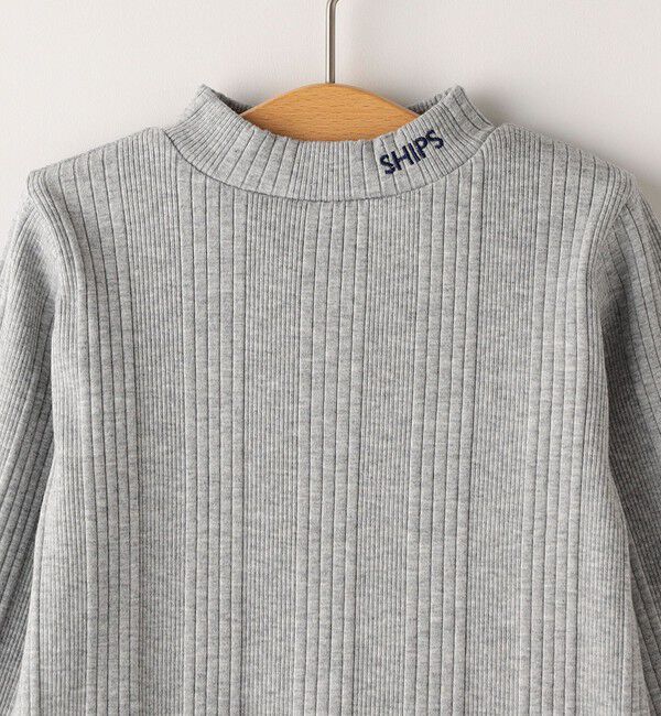 SHIPS KIDS「SHIPS KIDS:80～90cm / ランダム リブ ハイネック カットソー」|Tシャツ・カットソー|