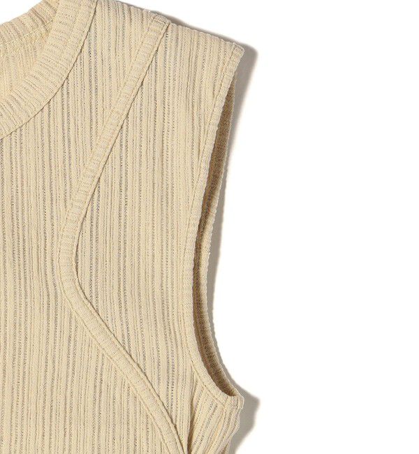 SHIPS for women「muller of yoshiokubo:〈手洗い可能〉レースアップ リブ タンクトップ」|Tシャツ・カットソー|