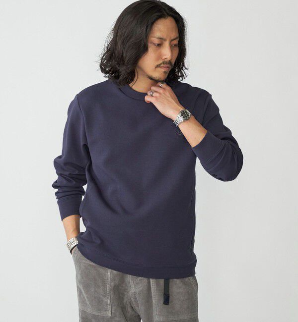 SHIPS「【WEB限定】SHIPS: テレワーク ビズ ワンポイントロゴ ハイゲージ ダブルニット スウェット」|スウェット・ジャージ|