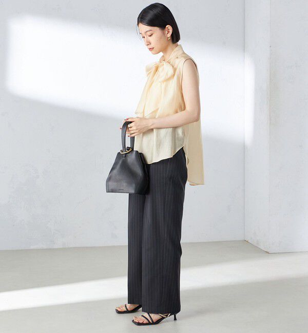 SHIPS for women「〈手洗い可能〉ストライプ ツイル ストレート パンツ」|スラックス|