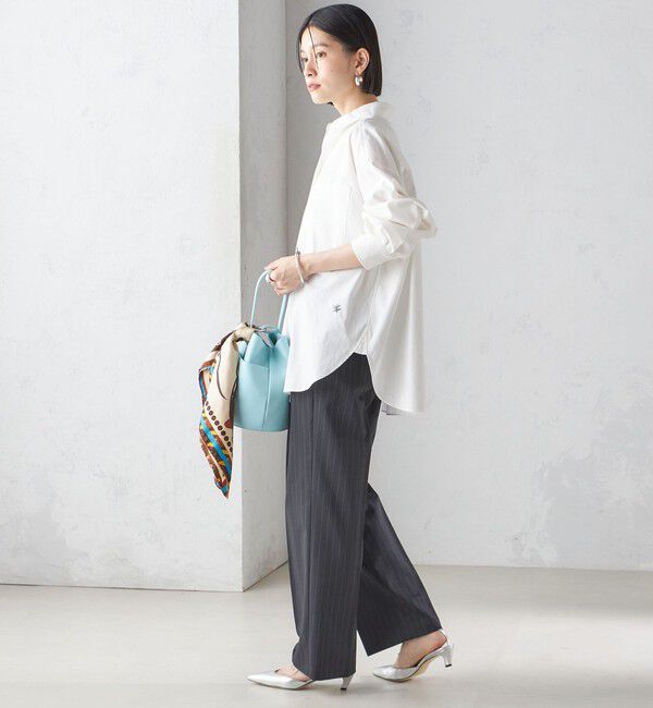 SHIPS for women「〈手洗い可能〉ストライプ ツイル ストレート パンツ」|スラックス|