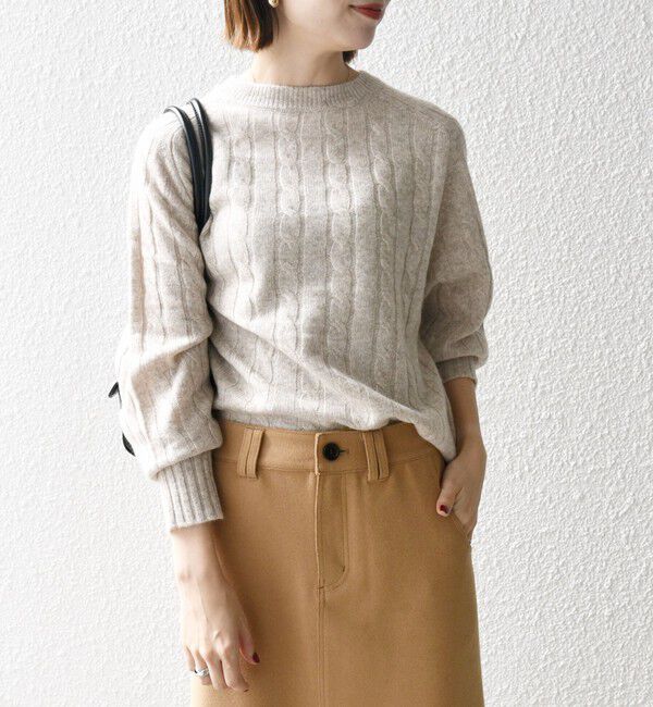 SHIPS any「【WEB限定】SHIPS any:〈手洗い可能〉ヤク ケーブル クルーネック ニット プルオーバー 2」|ニット・セーター|