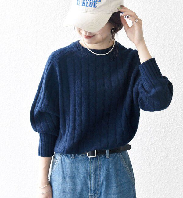 SHIPS any「【WEB限定】SHIPS any:〈手洗い可能〉ヤク ケーブル クルーネック ニット プルオーバー 2」|ニット・セーター|