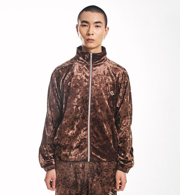 SHIPS「City Ambient Products: クラッシュベロアトラックジャケット(セットアップ対応)」|テーラードジャケット|