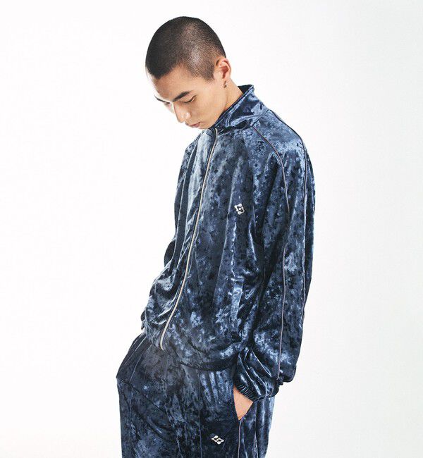 SHIPS「City Ambient Products: クラッシュベロアトラックジャケット(セットアップ対応)」|テーラードジャケット|