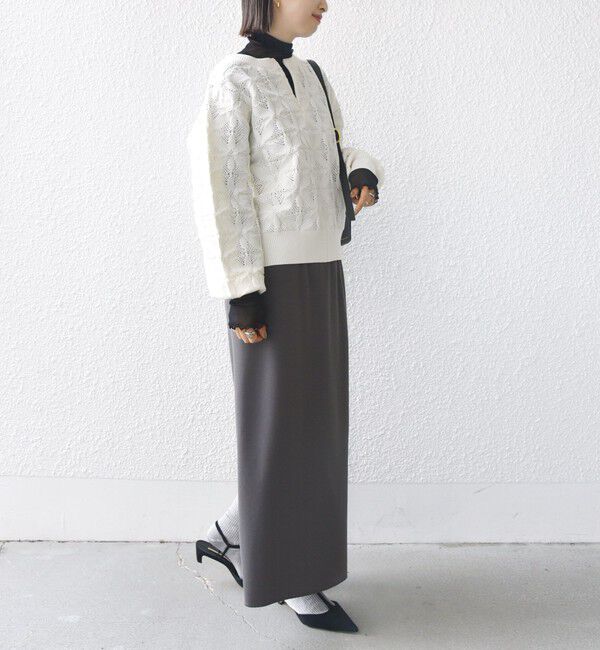 WEB限定】〈洗濯機可能〉2WAY フラワー ジャカード ハーフ ジップ プル