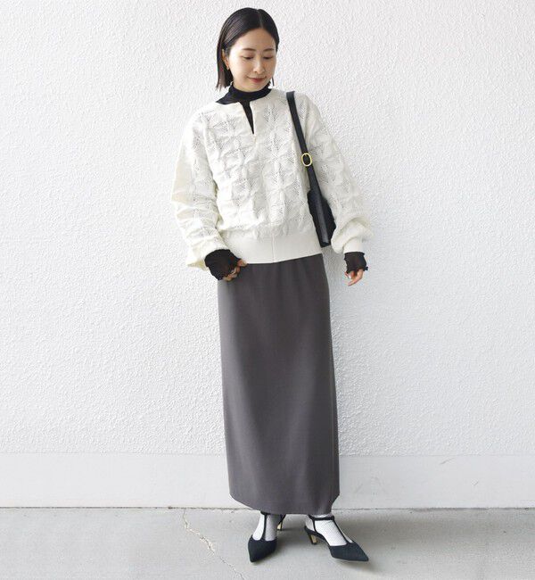 WEB限定】〈洗濯機可能〉2WAY フラワー ジャカード ハーフ ジップ プル