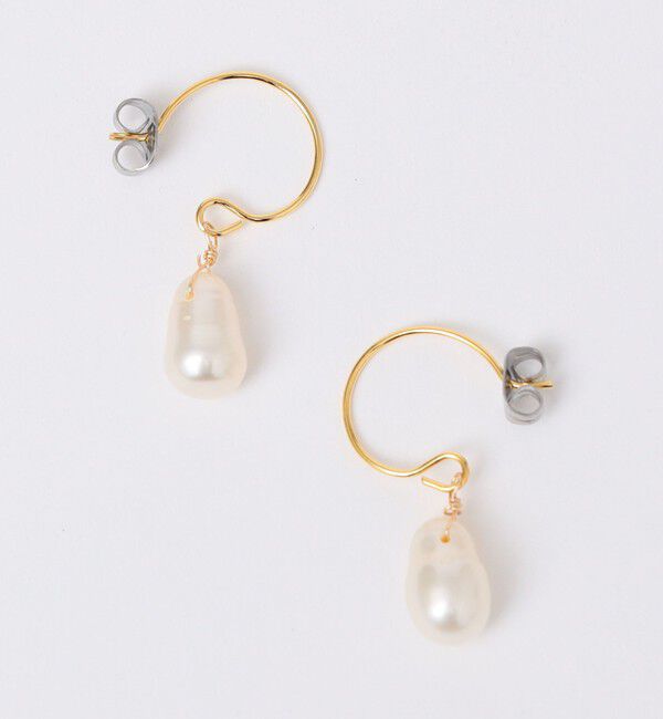 quaranciel「quaranciel: ラウンドフック 淡水パール ピアス」|ピアス|ゴールド