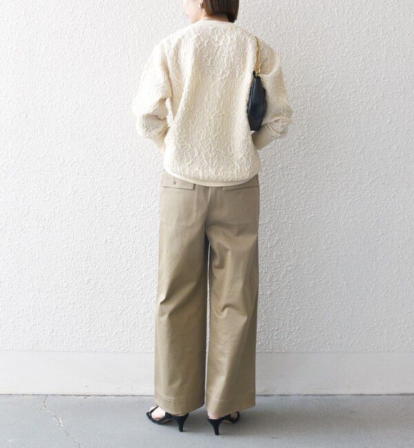 SHIPS any「【WEB限定】SHIPS any:〈手洗い可能〉ジャカード バンピー クルーネック プルオーバー」|ニット・セーター|