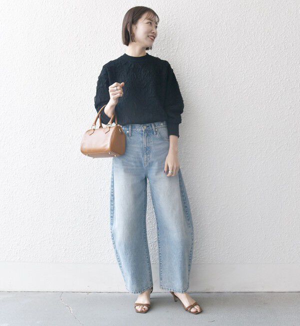 SHIPS any「【WEB限定】SHIPS any:〈手洗い可能〉ジャカード バンピー クルーネック プルオーバー」|ニット・セーター|