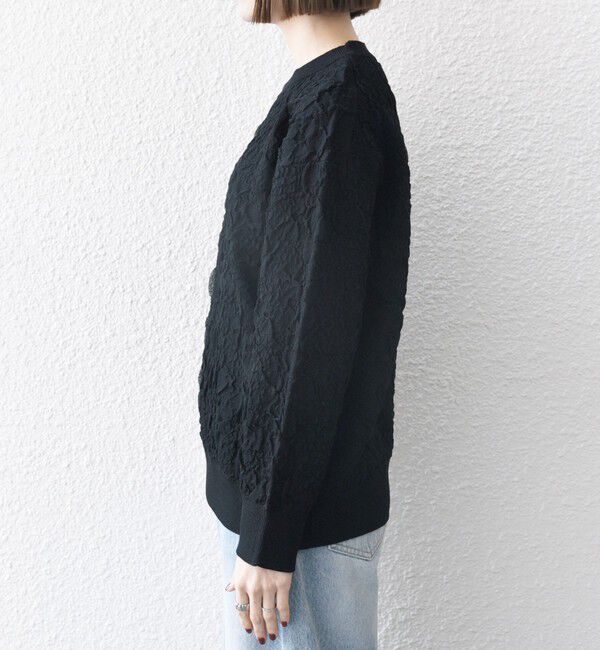 SHIPS any「【WEB限定】SHIPS any:〈手洗い可能〉ジャカード バンピー クルーネック プルオーバー」|ニット・セーター|