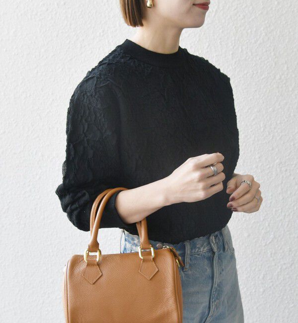 SHIPS any「【WEB限定】SHIPS any:〈手洗い可能〉ジャカード バンピー クルーネック プルオーバー」|ニット・セーター|