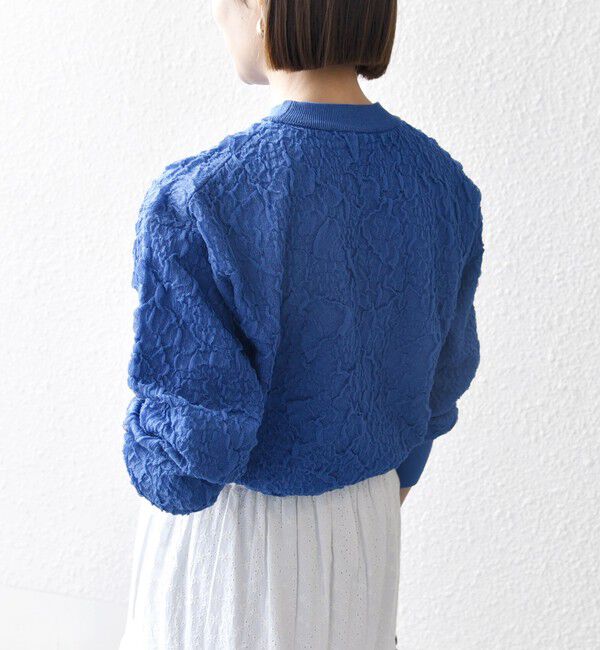 SHIPS any「【WEB限定】SHIPS any:〈手洗い可能〉ジャカード バンピー クルーネック プルオーバー」|ニット・セーター|