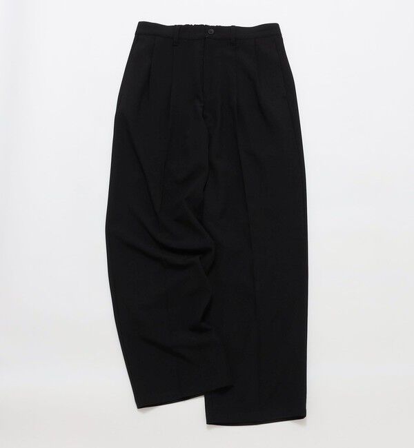 SHIPS「City Ambient Products: トロピカル 2タック ワイド スラックス」|スラックス|ブラック