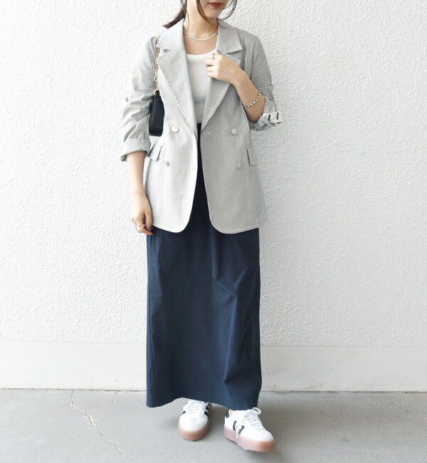 SHIPS any「SHIPS any:〈手洗い可能〉コードレーン ストライプ オーバー テーラード ジャケット」|テーラードジャケット|