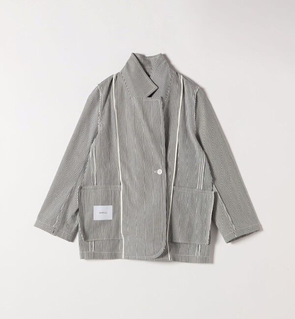 SHIPS any「SHIPS any:〈手洗い可能〉コードレーン ストライプ オーバー テーラード ジャケット」|テーラードジャケット|