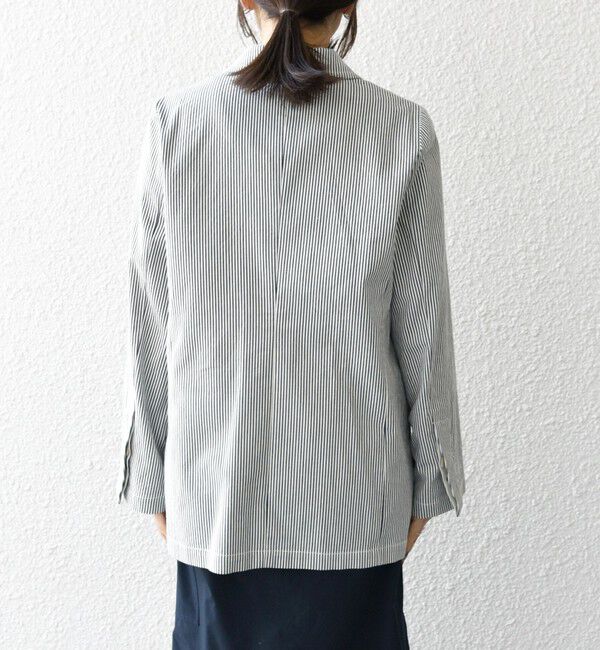 SHIPS any「SHIPS any:〈手洗い可能〉コードレーン ストライプ オーバー テーラード ジャケット」|テーラードジャケット|