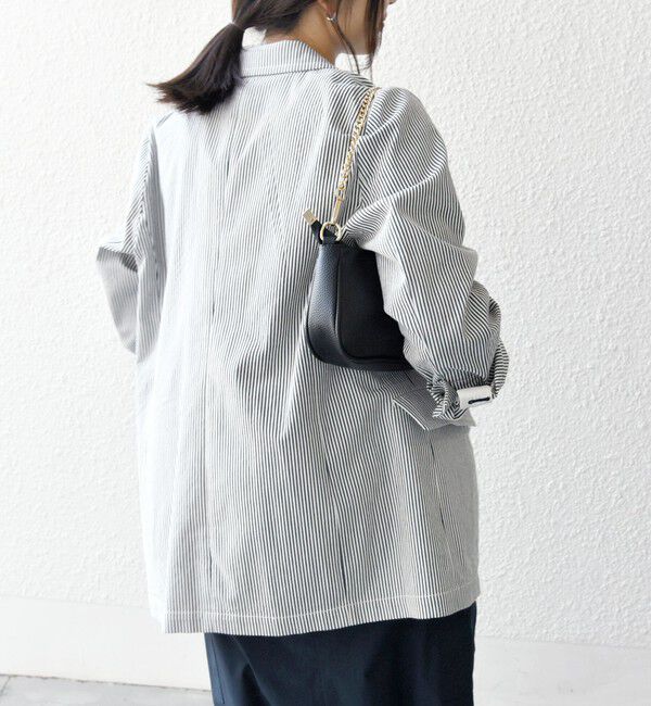 SHIPS any「SHIPS any:〈手洗い可能〉コードレーン ストライプ オーバー テーラード ジャケット」|テーラードジャケット|