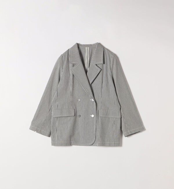 SHIPS any「SHIPS any:〈手洗い可能〉コードレーン ストライプ オーバー テーラード ジャケット」|テーラードジャケット|