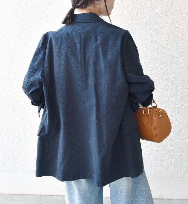 SHIPS any「SHIPS any:〈手洗い可能〉コードレーン ストライプ オーバー テーラード ジャケット」|テーラードジャケット|