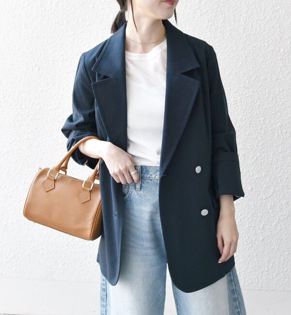 SHIPS any「SHIPS any:〈手洗い可能〉コードレーン ストライプ オーバー テーラード ジャケット」|テーラードジャケット|