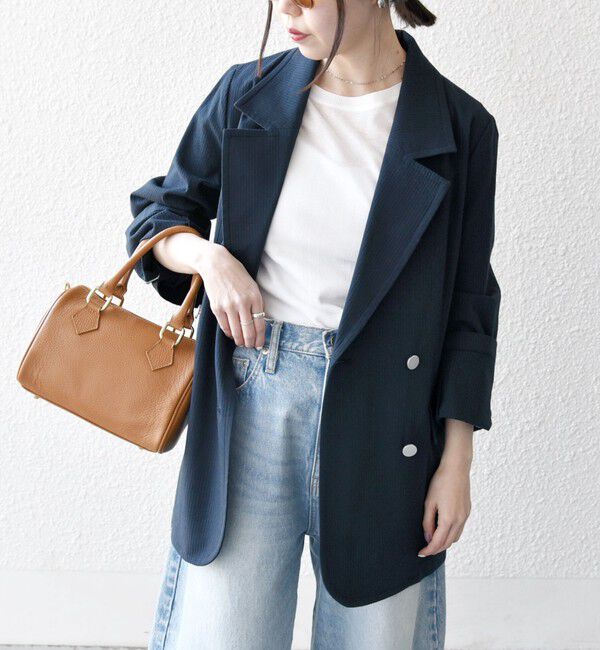 SHIPS any「SHIPS any:〈手洗い可能〉コードレーン ストライプ オーバー テーラード ジャケット」|テーラードジャケット|