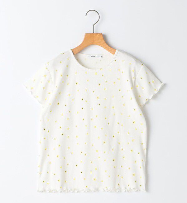 SHIPS KIDS「SHIPS KIDS:140～150cm / フラワー テキスタイル 半袖 TEE」|Tシャツ・カットソー|オフホワイト
