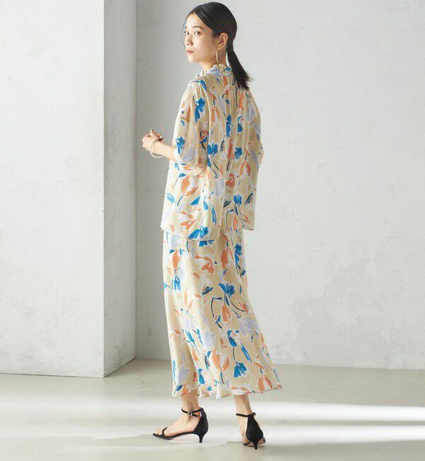 SHIPS for women「IPEKER 花柄 フロント ポケット フレア スカート」|スカート|