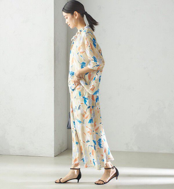 SHIPS for women「IPEKER 花柄 フロント ポケット フレア スカート」|スカート|