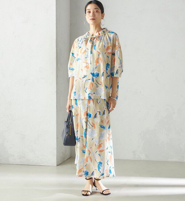 SHIPS for women「IPEKER 花柄 フロント ポケット フレア スカート」|スカート|