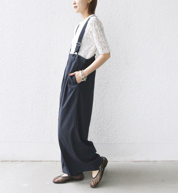 SHIPS for women「〈手洗い可能〉ラッセル レース クルーネック 5分袖 カットソー」|Tシャツ・カットソー|