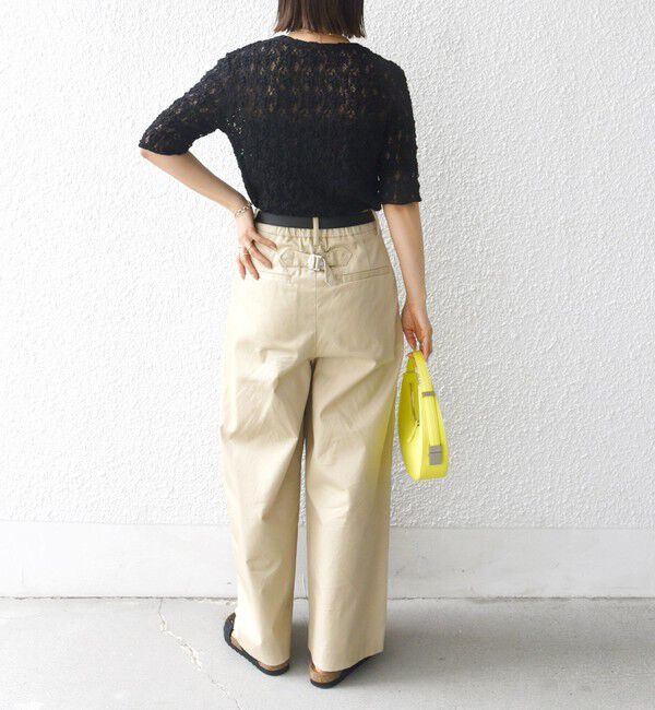 SHIPS for women「〈手洗い可能〉ラッセル レース クルーネック 5分袖 カットソー」|Tシャツ・カットソー|