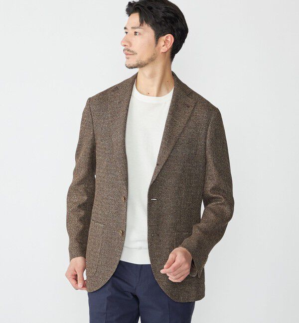 SHIPS「SHIPS: メッシュ メランジ ジャケット」|テーラードジャケット|ブラウン