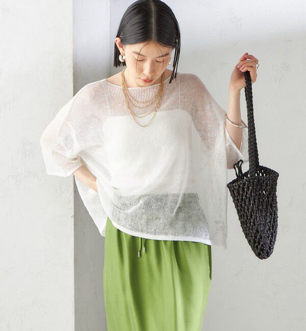SHIPS for women「〈手洗い可能〉イタリアン シアー リネン プルオーバー」|ニット・セーター|