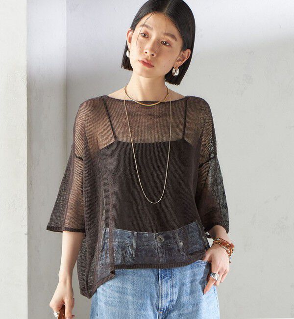 SHIPS for women「〈手洗い可能〉イタリアン シアー リネン プルオーバー」|ニット・セーター|