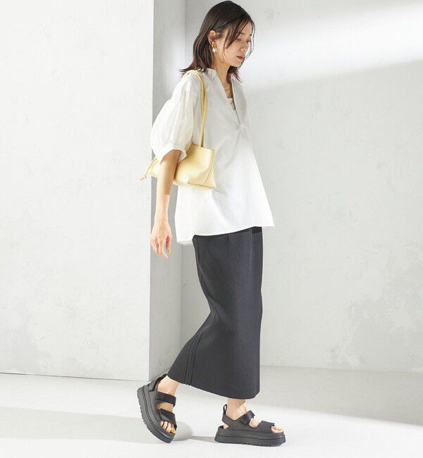 SHIPS for women「〈接触冷感 / 撥水加工〉TEX BRID(R)タフタ スキッパー 5分袖 ブラウス」|シャツ・ブラウス|