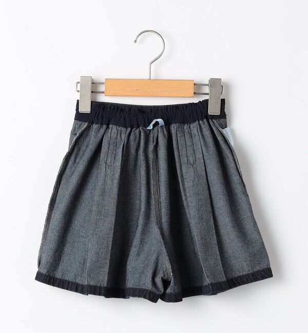 SHIPS KIDS「SHIPS KIDS:100～130cm /デニム プリーツ キュロット」|キュロット|