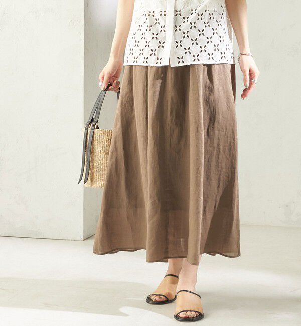 SHIPS for women「《予約》〈手洗い可能〉ラミー 4 ギャザー スカート」|スカート|カーキ