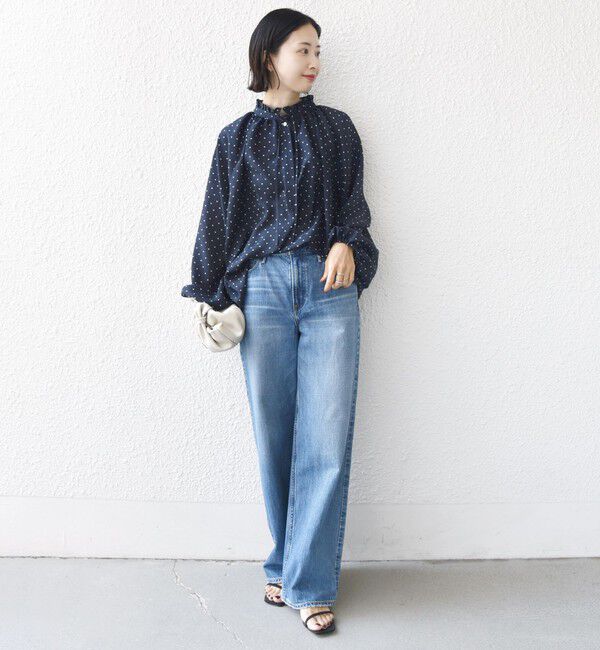 SHIPS for women「〈手洗い可能〉ドット リボン デザイン 長袖 ブラウス」|シャツ・ブラウス|